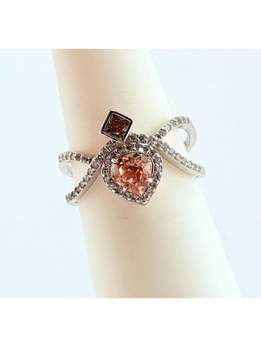 Bomb Party Ring Sz 8 RBP6857 "A Queen of Her Castle" Brown Tourmaline & Smokey